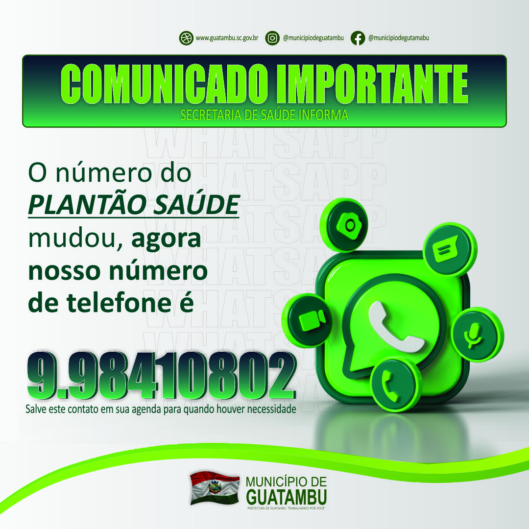 ➡ COMUNICADO IMPORTANTE ! - Município de Guatambu