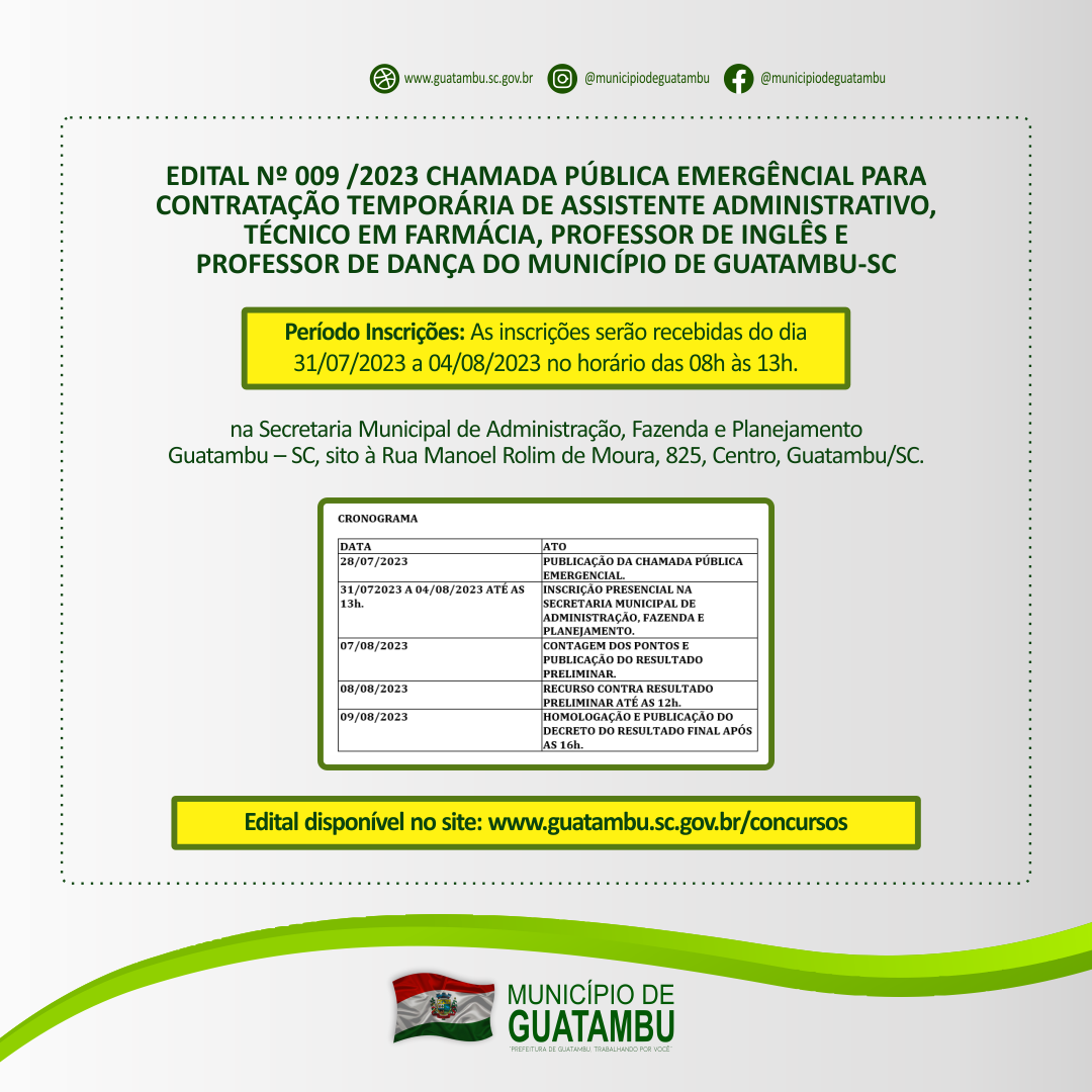 PROCESSO SELETIVO PÚBLICO Nº 001/2023 RERRATIFICAÇÃO- RERRATIFICAÇÃO DO  EDITAL DE ABERTURA DAS INSCRIÇÕES - Prefeitura Municipal de Ipiranga do  Norte